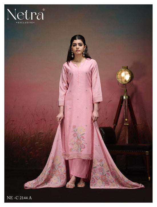 Netra Exclusive Jisha Banarasi Jamdani Dress Material - Amrah Wholesale