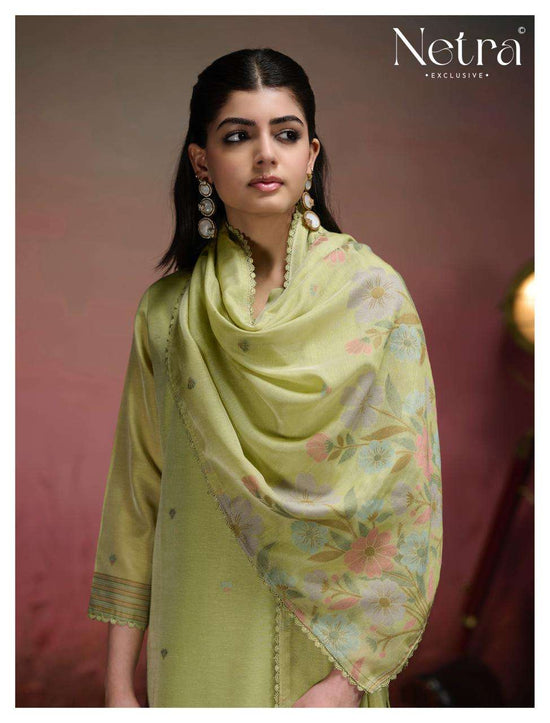 Netra Exclusive Jisha Banarasi Jamdani Dress Material - Amrah Wholesale