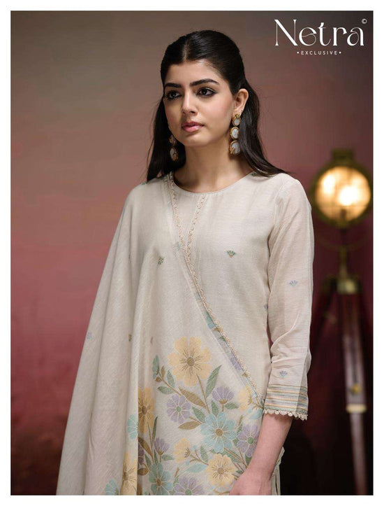 Netra Exclusive Jisha Banarasi Jamdani Dress Material - Amrah Wholesale