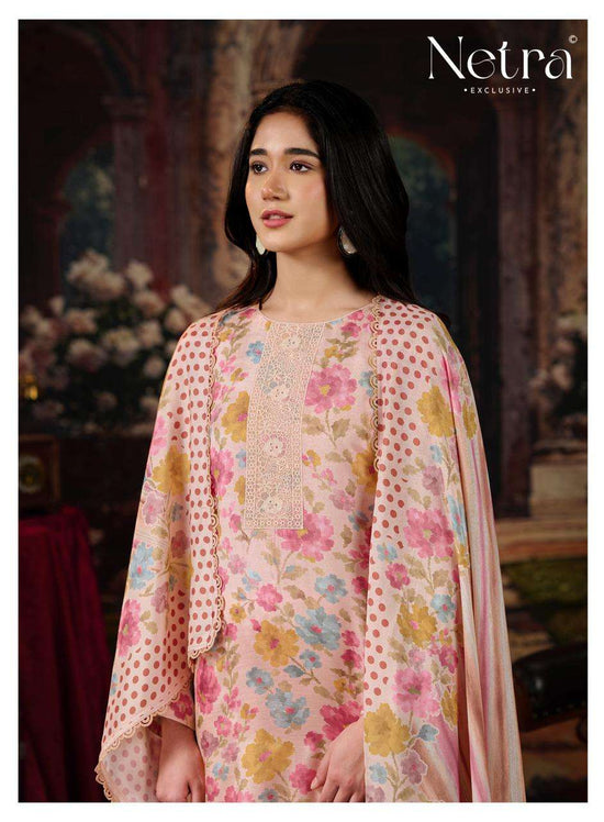 Netra Exclusive Kara Pure Bemberg Muslin Digital Print Dress Material - Amrah Wholesale