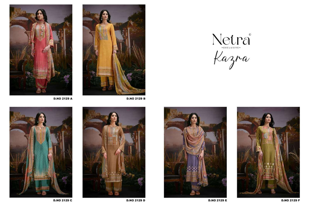 Netra Exclusive Kazra Dress Material Wholesale Catalogue - Amrah Wholesale