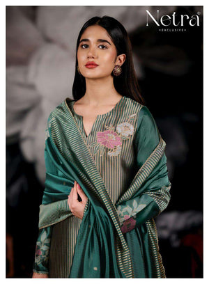 Netra Exclusive Kivika Pure Woven Silk Dress Material