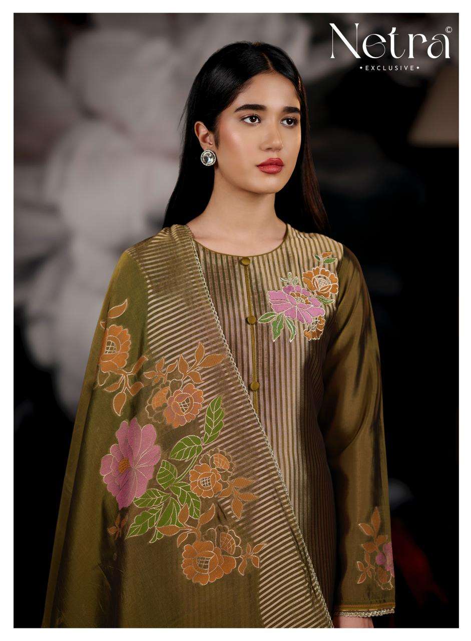Netra Exclusive Kivika Pure Woven Silk Dress Material