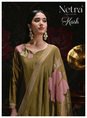 Netra Exclusive Kosh Premium Viscose Woven Silk Dress Material - Amrah Wholesale