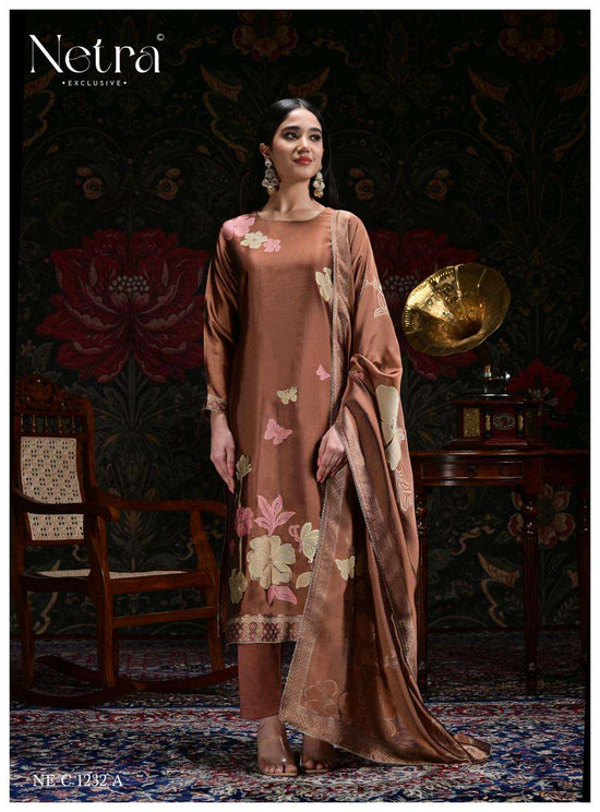 Netra Exclusive Kosh Premium Viscose Woven Silk Dress Material - Amrah Wholesale