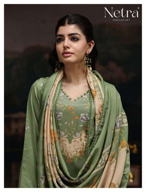 Netra Exclusive Kristi Pure Cotton Premium Dress Material Collection - Amrah Wholesale