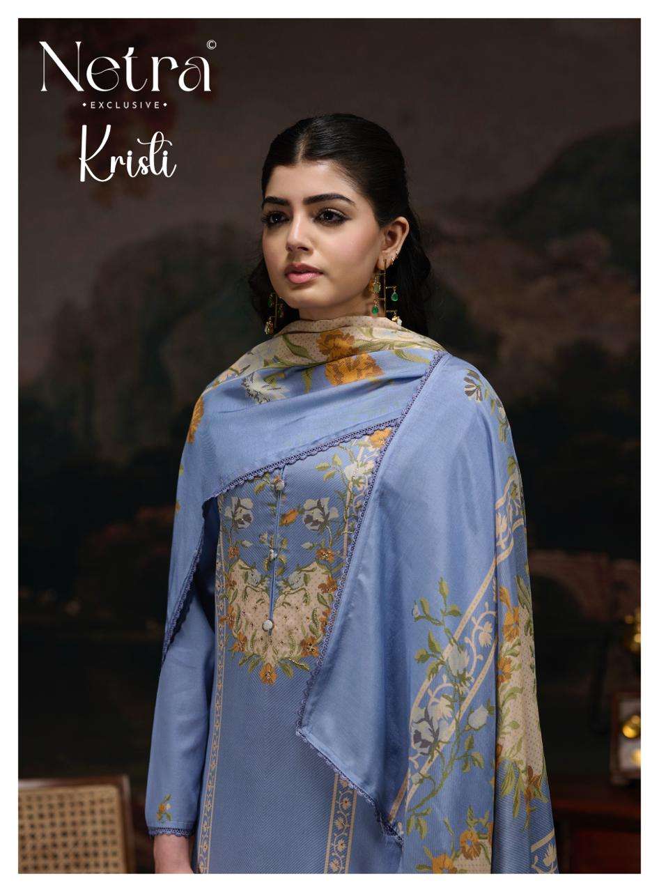 Netra Exclusive Kristi Pure Cotton Premium Dress Material Collection - Amrah Wholesale