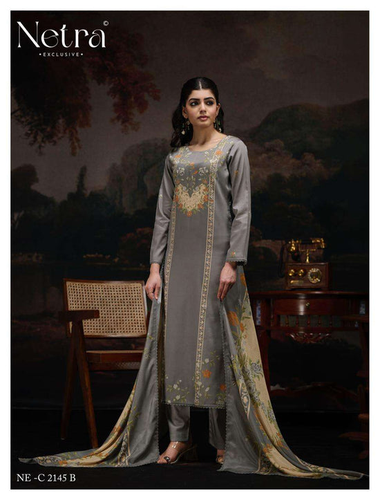 Netra Exclusive Kristi Pure Cotton Premium Dress Material Collection - Amrah Wholesale