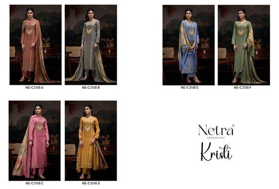 Netra Exclusive Kristi Pure Cotton Premium Dress Material Collection - Amrah Wholesale
