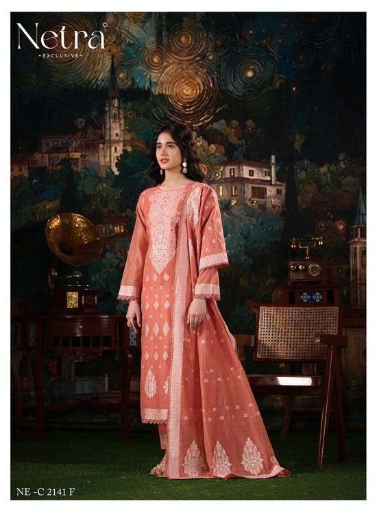 Netra Exclusive Kudi Premium Jamdani Weaving Dress Material - Amrah Wholesale