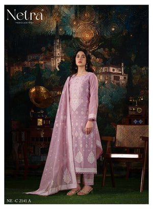 Netra Exclusive Kudi Premium Jamdani Weaving Dress Material - Amrah Wholesale