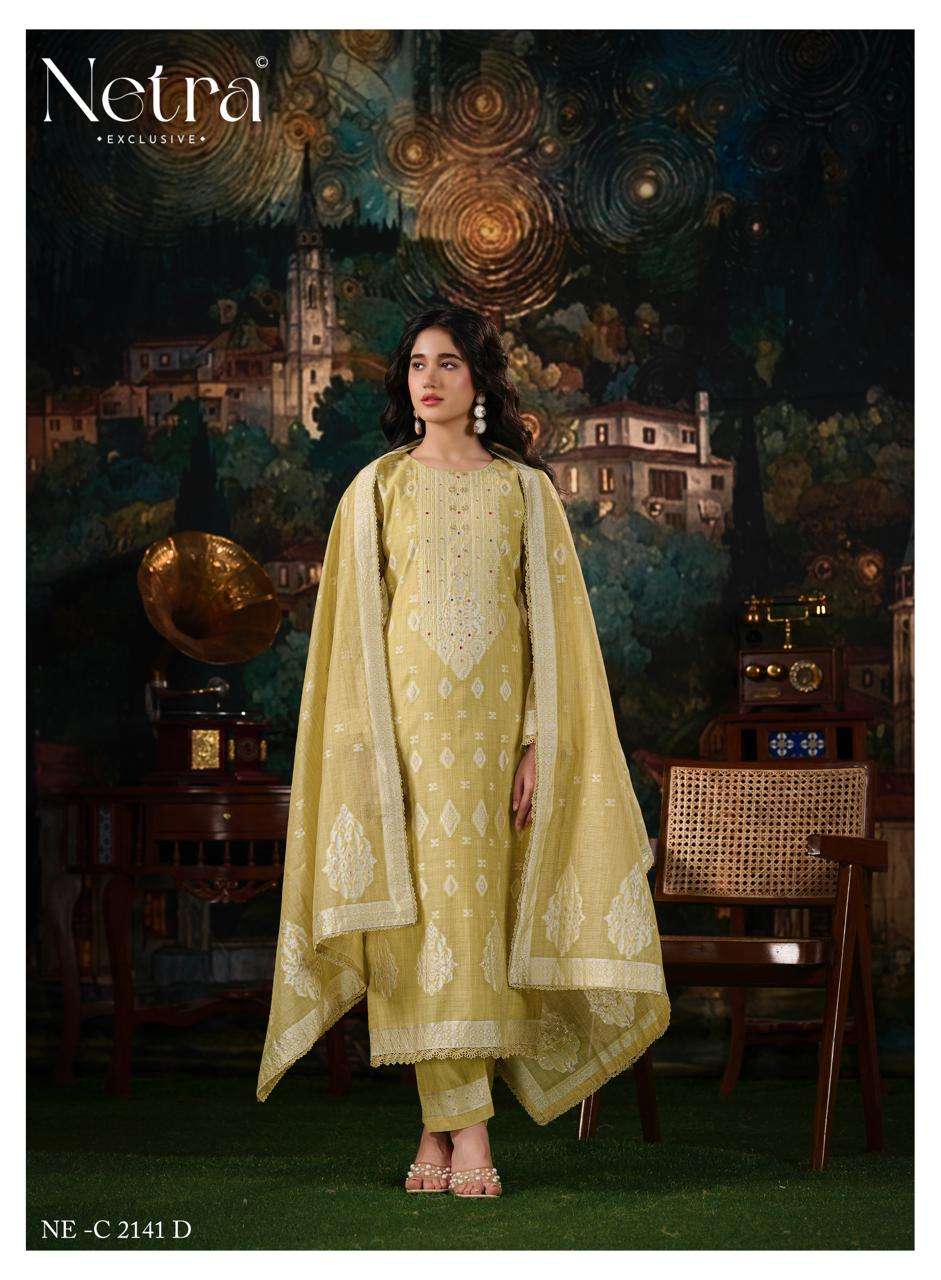 Netra Exclusive Kudi Premium Jamdani Weaving Dress Material - Amrah Wholesale