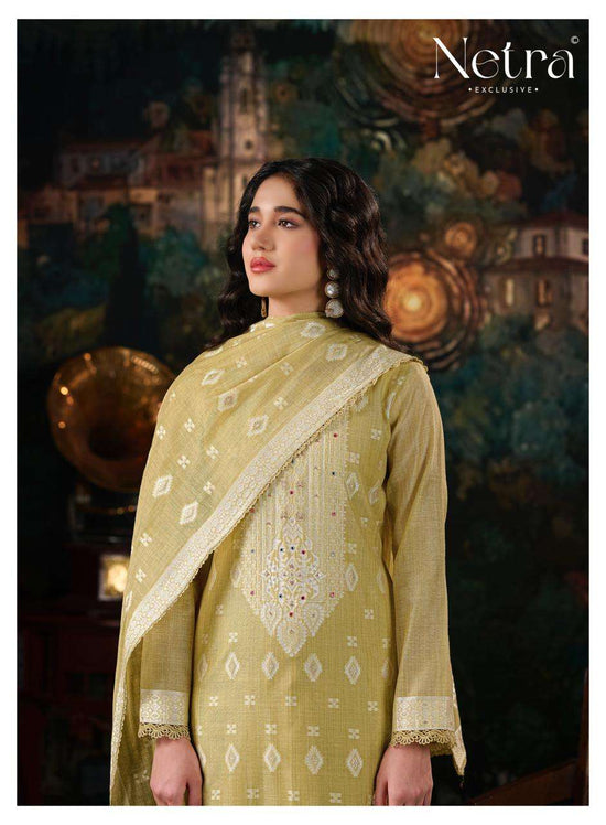 Netra Exclusive Kudi Premium Jamdani Weaving Dress Material - Amrah Wholesale