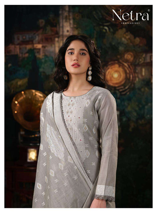 Netra Exclusive Kudi Premium Jamdani Weaving Dress Material - Amrah Wholesale