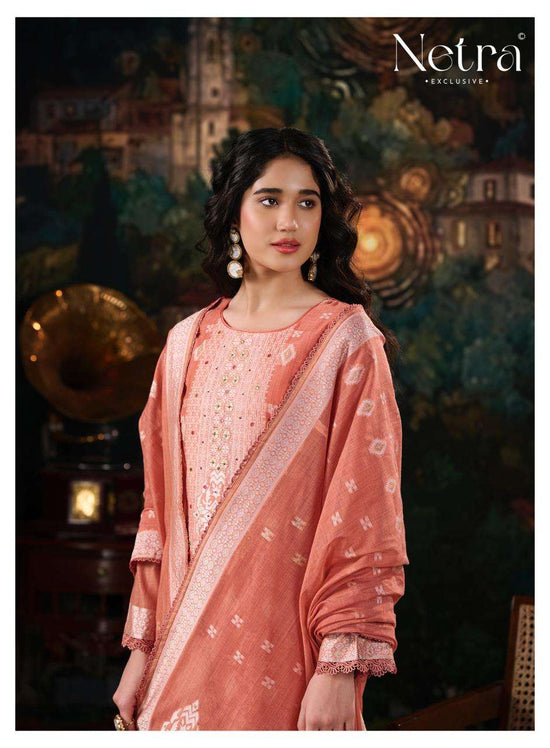 Netra Exclusive Kudi Premium Jamdani Weaving Dress Material - Amrah Wholesale
