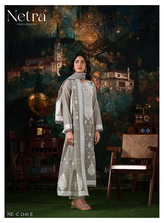 Netra Exclusive Kudi Premium Jamdani Weaving Dress Material - Amrah Wholesale