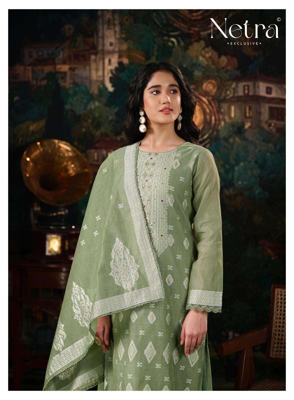 Netra Exclusive Kudi Premium Jamdani Weaving Dress Material - Amrah Wholesale