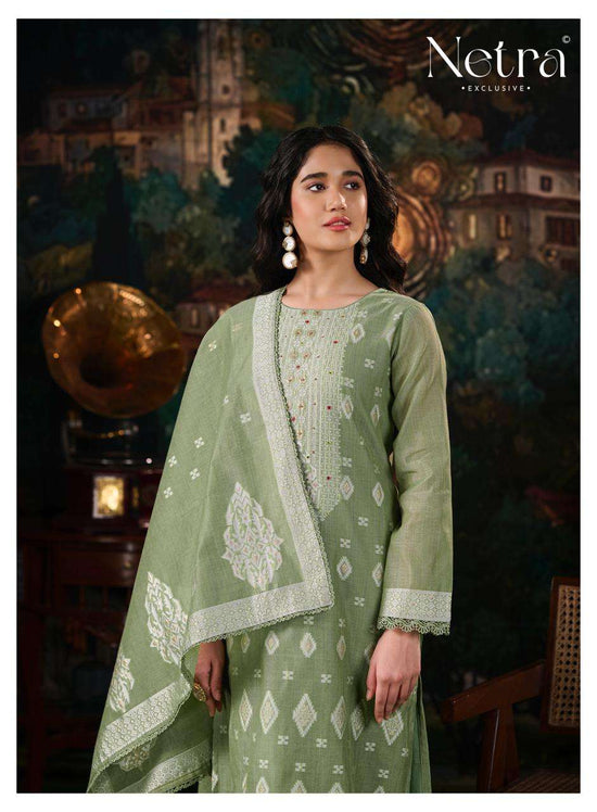 Netra Exclusive Kudi Premium Jamdani Weaving Dress Material - Amrah Wholesale