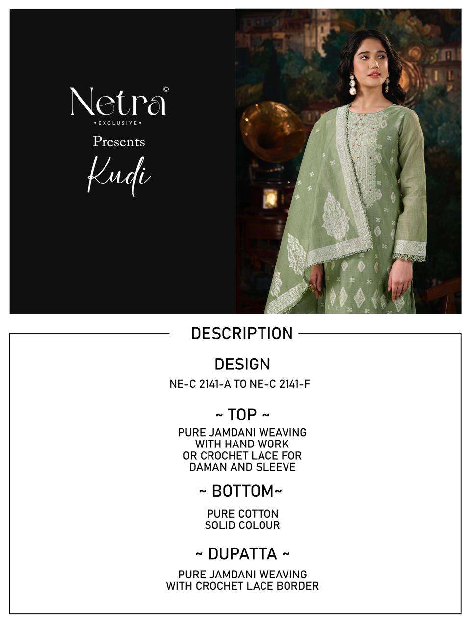 Netra Exclusive Kudi Premium Jamdani Weaving Dress Material - Amrah Wholesale
