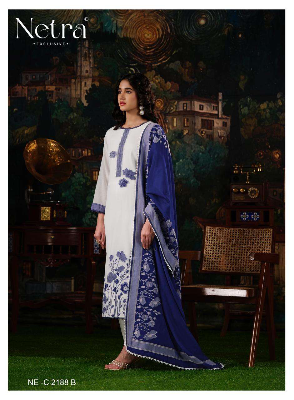 Netra Exclusive Lishika Premium Bemberg Jamdani Dress Material - Amrah Wholesale