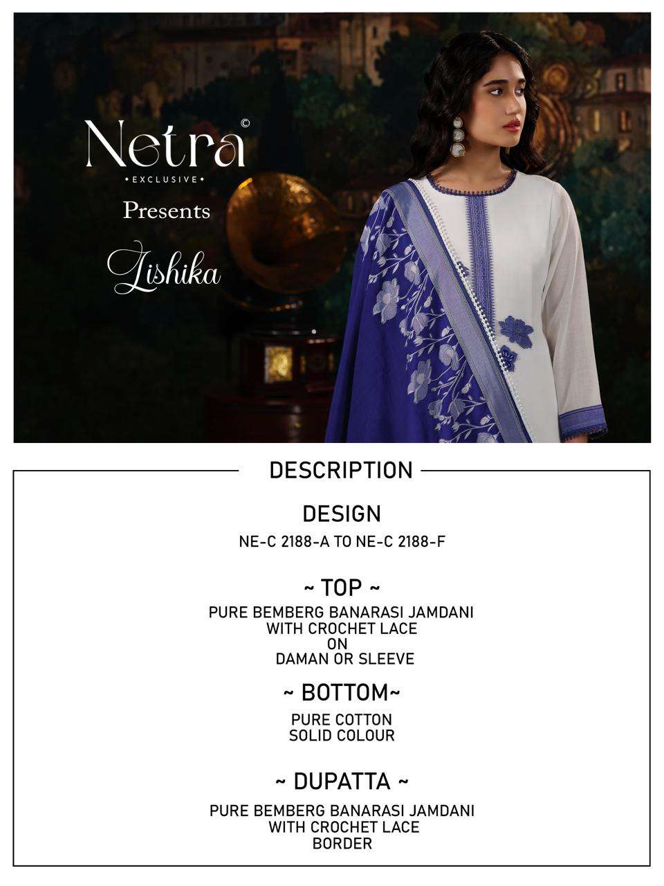 Netra Exclusive Lishika Premium Bemberg Jamdani Dress Material - Amrah Wholesale