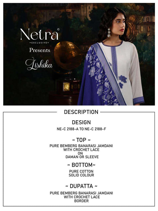 Netra Exclusive Lishika Premium Bemberg Jamdani Dress Material - Amrah Wholesale