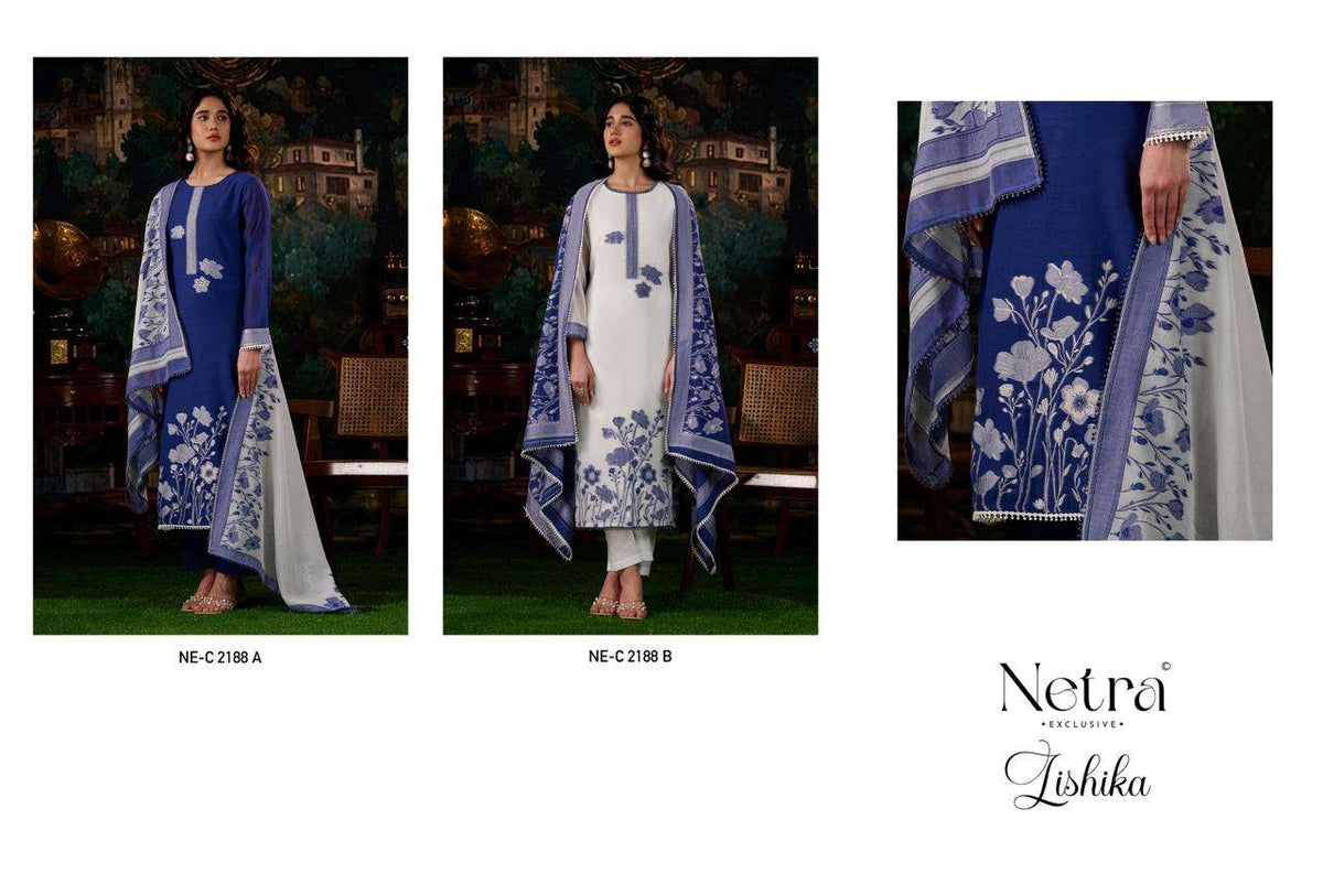 Netra Exclusive Lishika Premium Bemberg Jamdani Dress Material - Amrah Wholesale