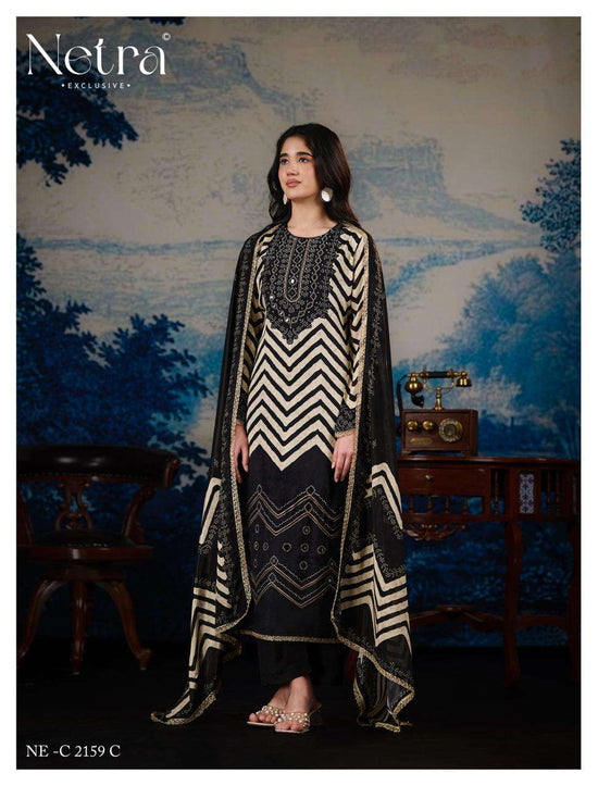 Netra Exclusive Mahek Vol 4 Pure Bemberg Muslin Dress Material - Amrah Wholesale