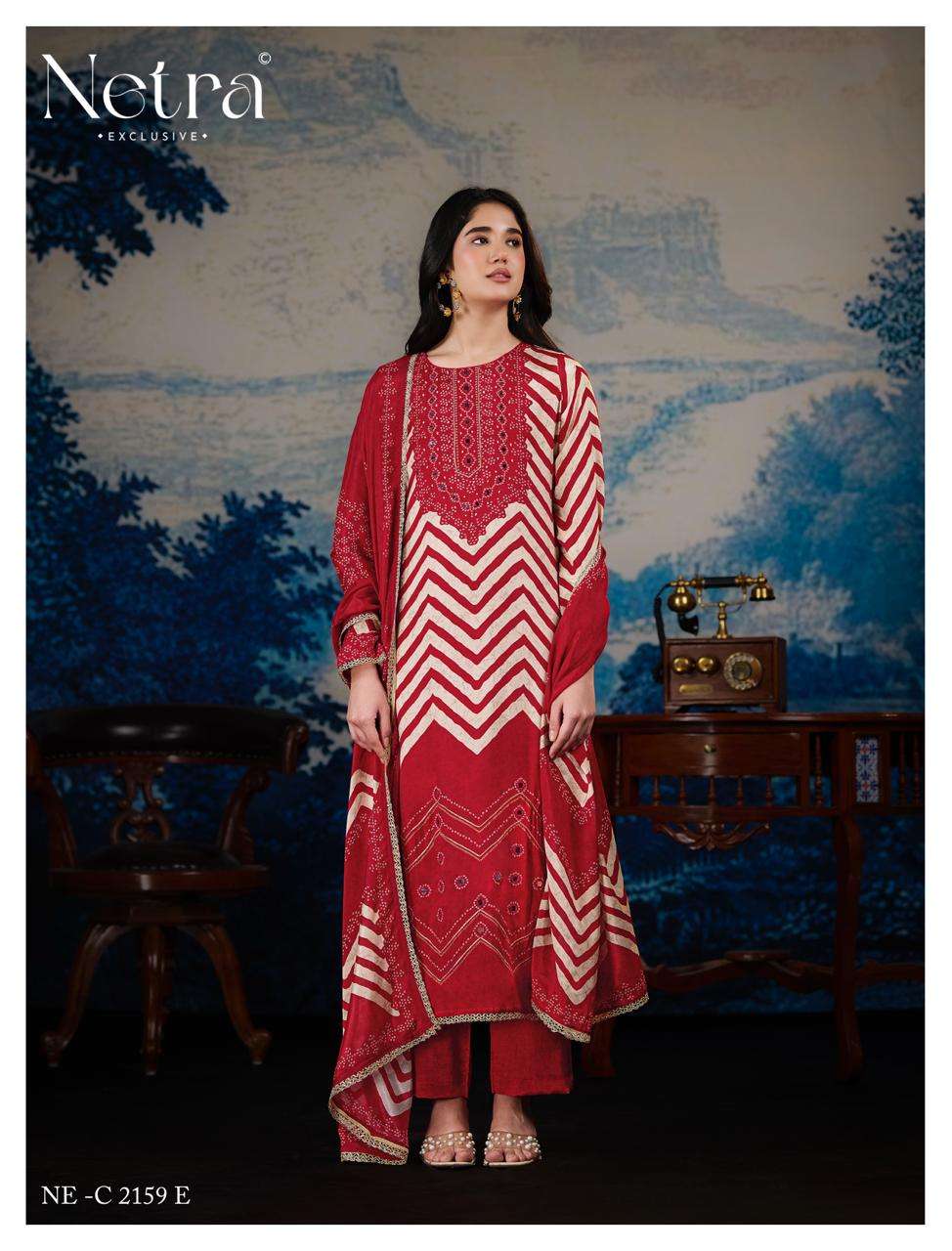 Netra Exclusive Mahek Vol 4 Pure Bemberg Muslin Dress Material - Amrah Wholesale