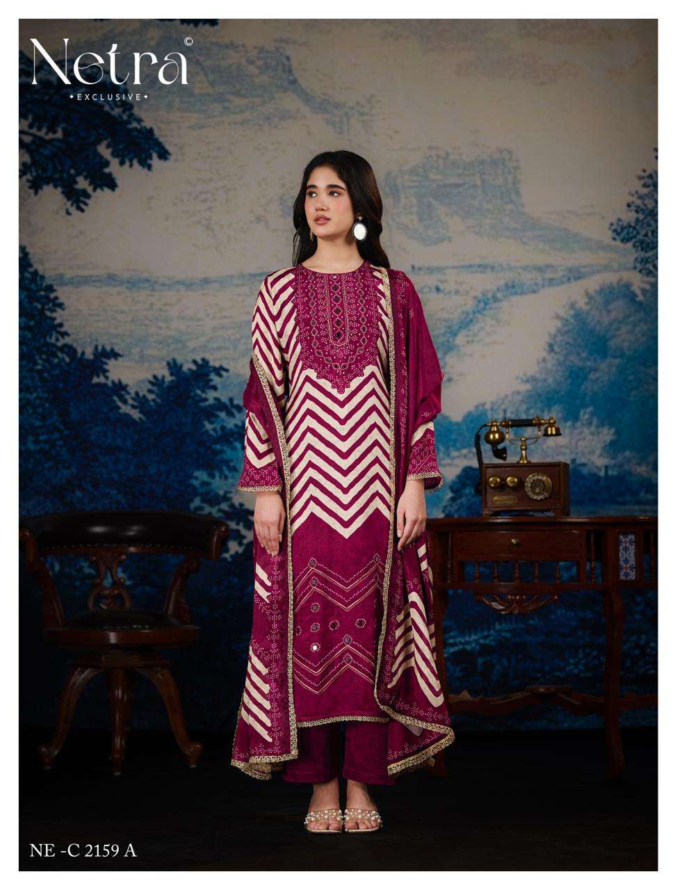 Netra Exclusive Mahek Vol 4 Pure Bemberg Muslin Dress Material - Amrah Wholesale