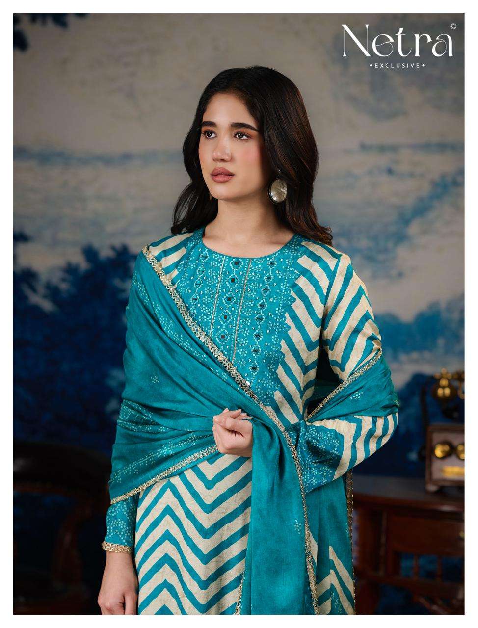 Netra Exclusive Mahek Vol 4 Pure Bemberg Muslin Dress Material - Amrah Wholesale