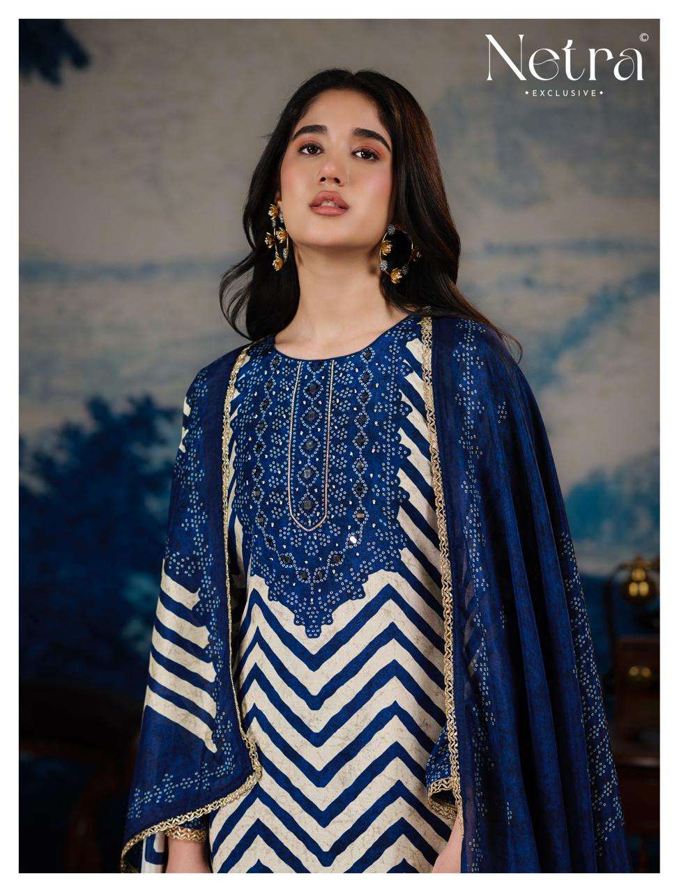 Netra Exclusive Mahek Vol 4 Pure Bemberg Muslin Dress Material - Amrah Wholesale