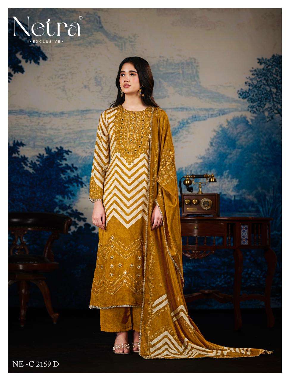 Netra Exclusive Mahek Vol 4 Pure Bemberg Muslin Dress Material - Amrah Wholesale