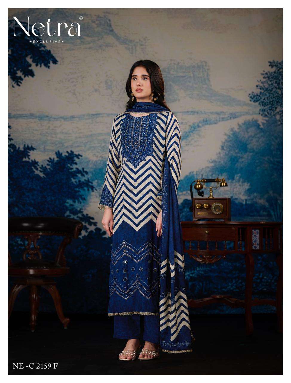 Netra Exclusive Mahek Vol 4 Pure Bemberg Muslin Dress Material - Amrah Wholesale