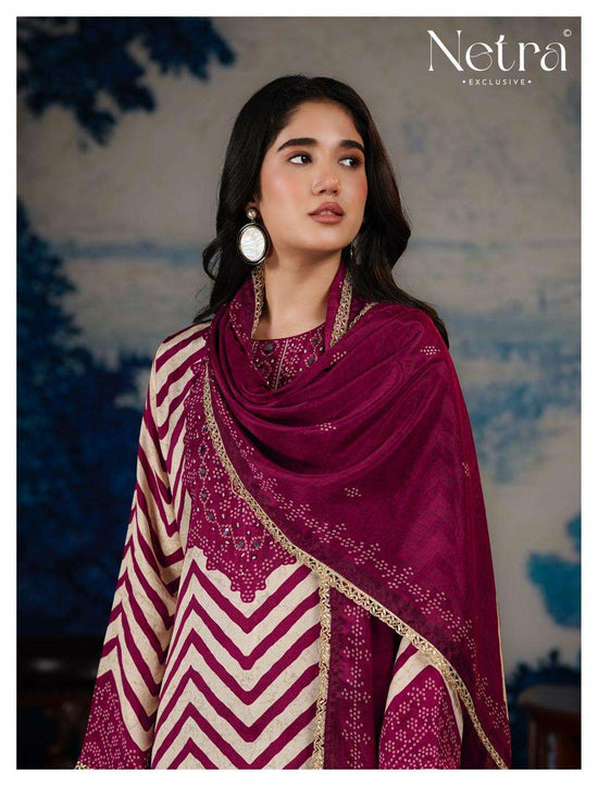 Netra Exclusive Mahek Vol 4 Pure Bemberg Muslin Dress Material - Amrah Wholesale
