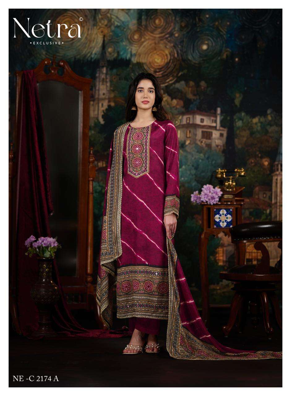 Netra Exclusive Mahek Vol 5 Bemberg Muslin Digital Printed Dress Material
