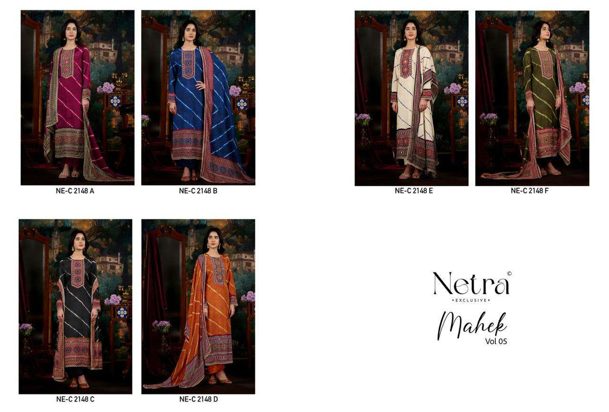 Netra Exclusive Mahek Vol 5 Bemberg Muslin Digital Printed Dress Material