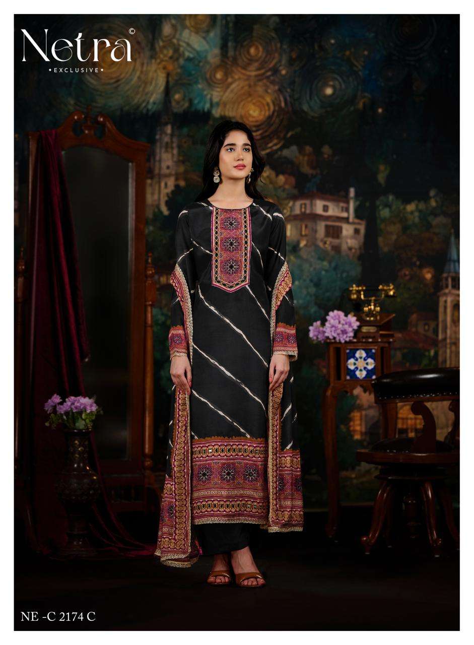 Netra Exclusive Mahek Vol 5 Bemberg Muslin Digital Printed Dress Material