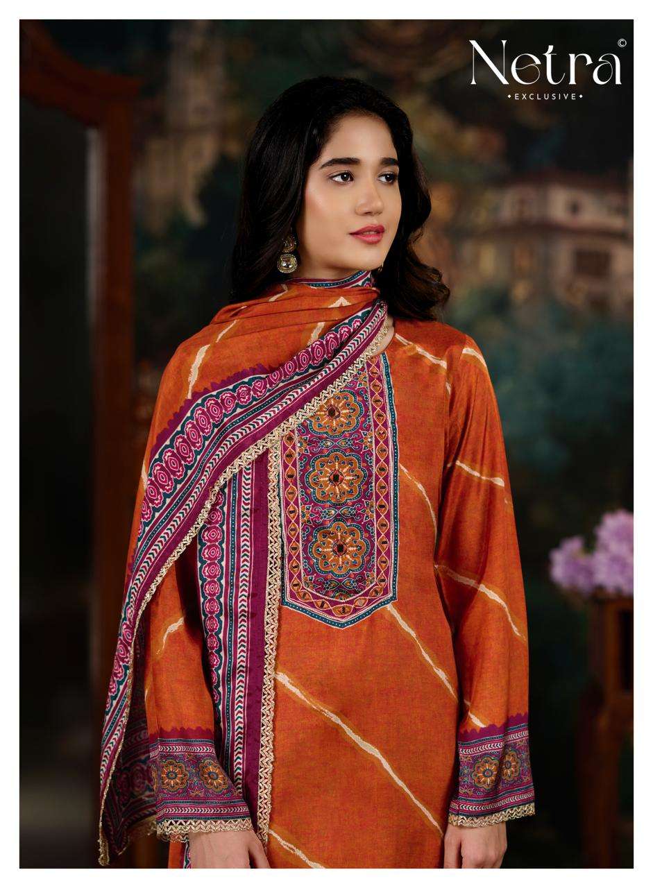 Netra Exclusive Mahek Vol 5 Bemberg Muslin Digital Printed Dress Material