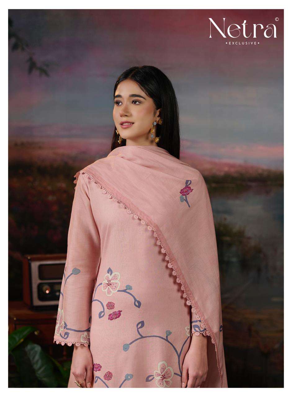 Netra Exclusive Mavya Banarasi Mul Chanderi Dress Material - Amrah Wholesale