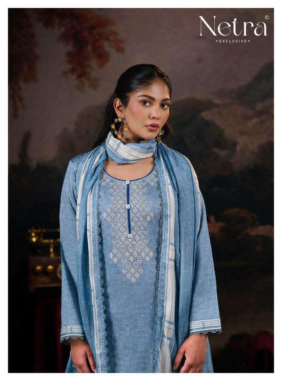 Netra Exclusive Mitya Pure Cotton Dress Material - Amrah Wholesale
