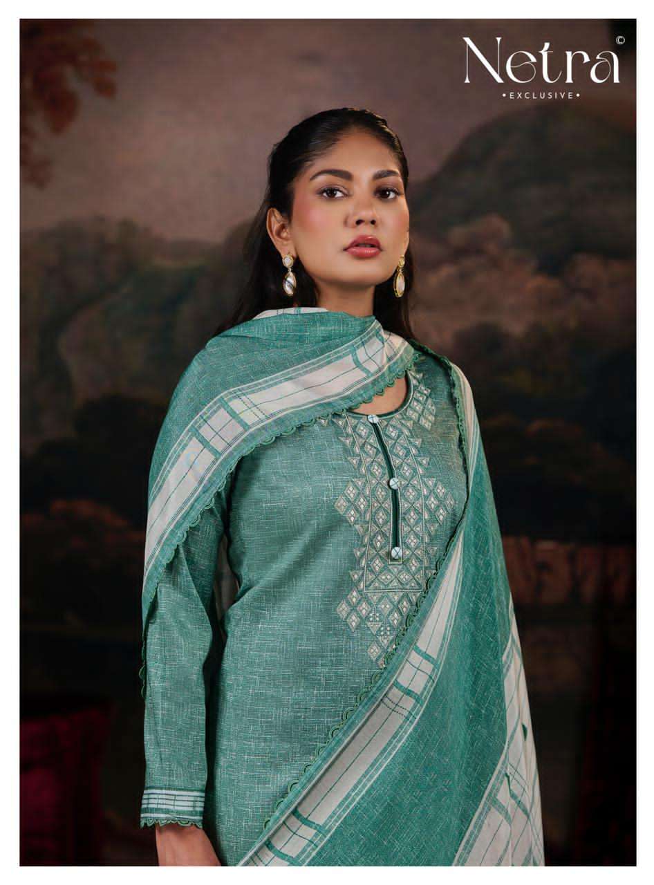 Netra Exclusive Mitya Pure Cotton Dress Material - Amrah Wholesale