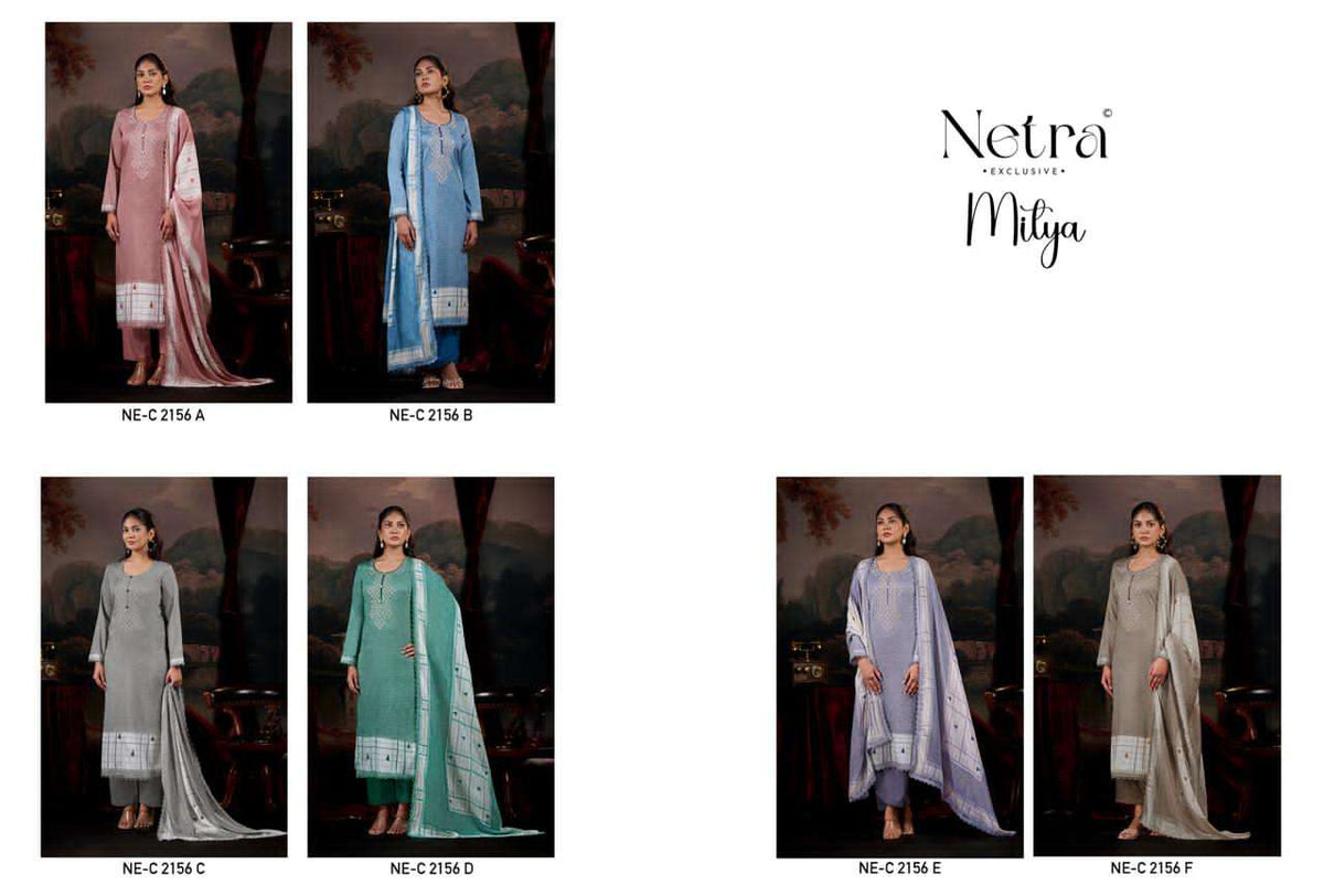 Netra Exclusive Mitya Pure Cotton Dress Material - Amrah Wholesale