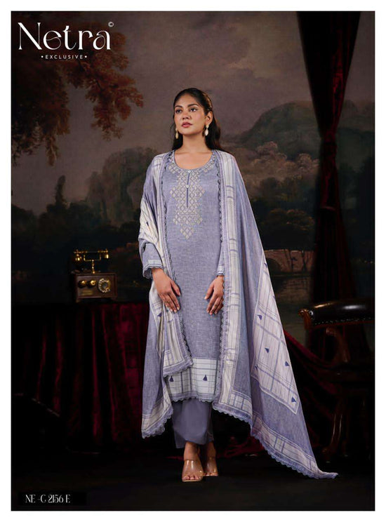 Netra Exclusive Mitya Pure Cotton Dress Material - Amrah Wholesale