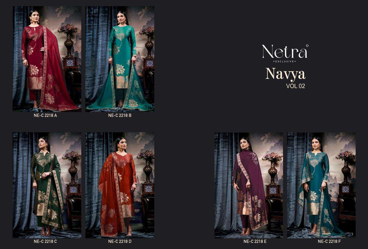 Netra Exclusive Navya Vol 2 Viscose Silk Jacquard Dress Material