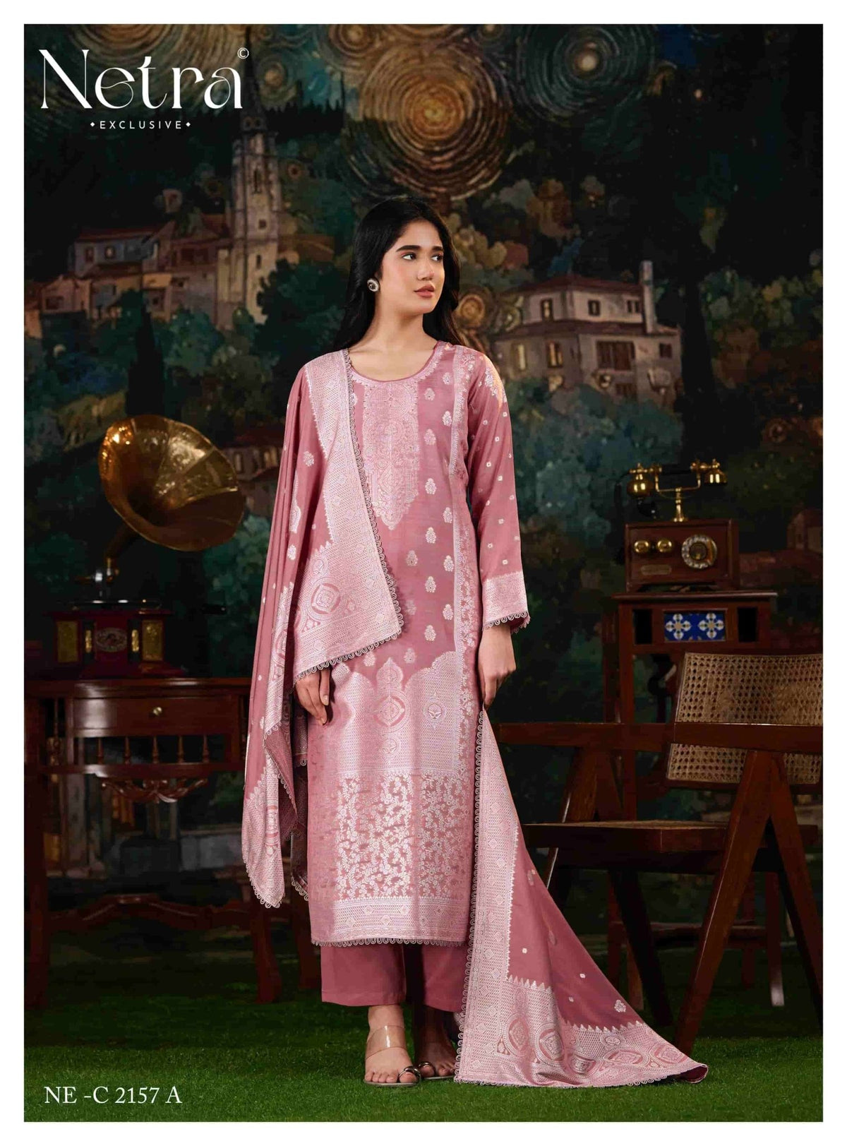 Netra Exclusive Neha Pure Bemberg Muslin Dress Material - Amrah Wholesale
