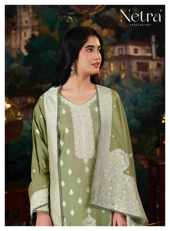 Netra Exclusive Neha Pure Bemberg Muslin Dress Material - Amrah Wholesale