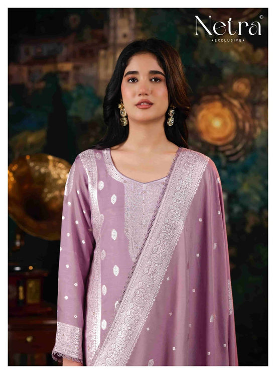 Netra Exclusive Neha Pure Bemberg Muslin Dress Material - Amrah Wholesale