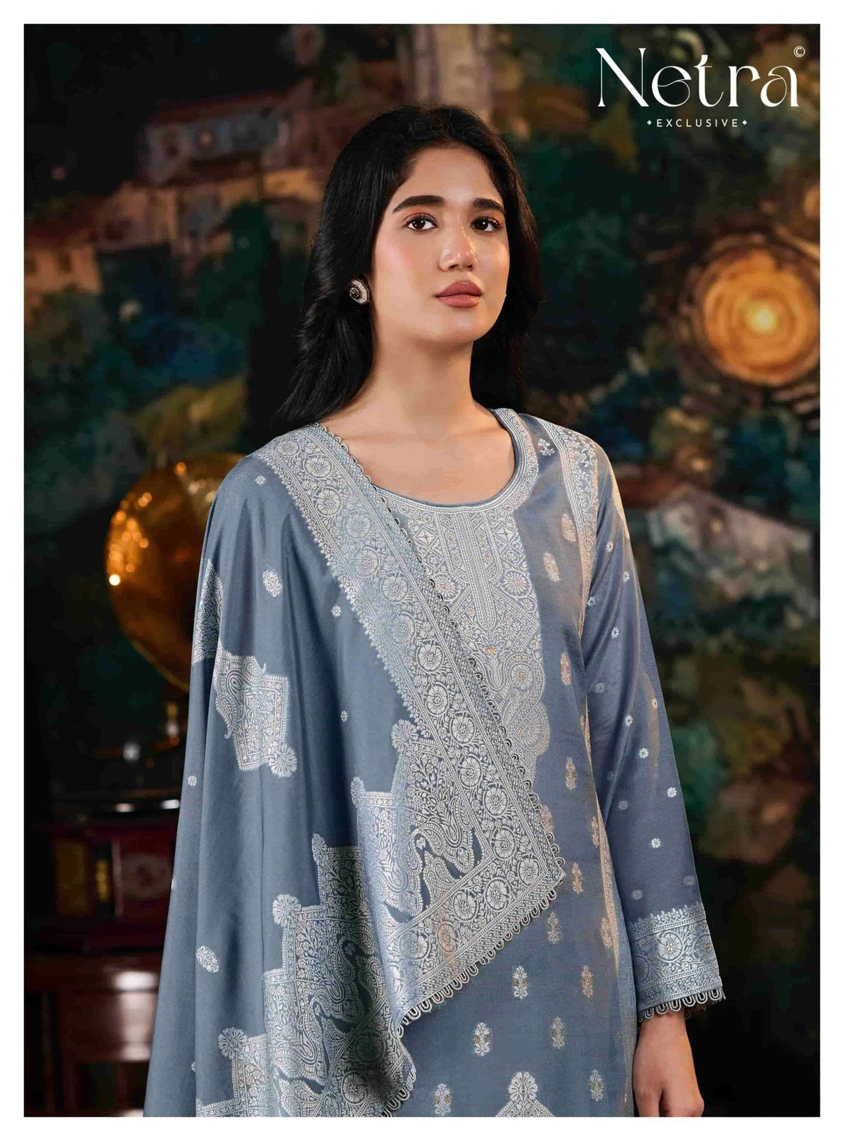 Netra Exclusive Neha Pure Bemberg Muslin Dress Material - Amrah Wholesale