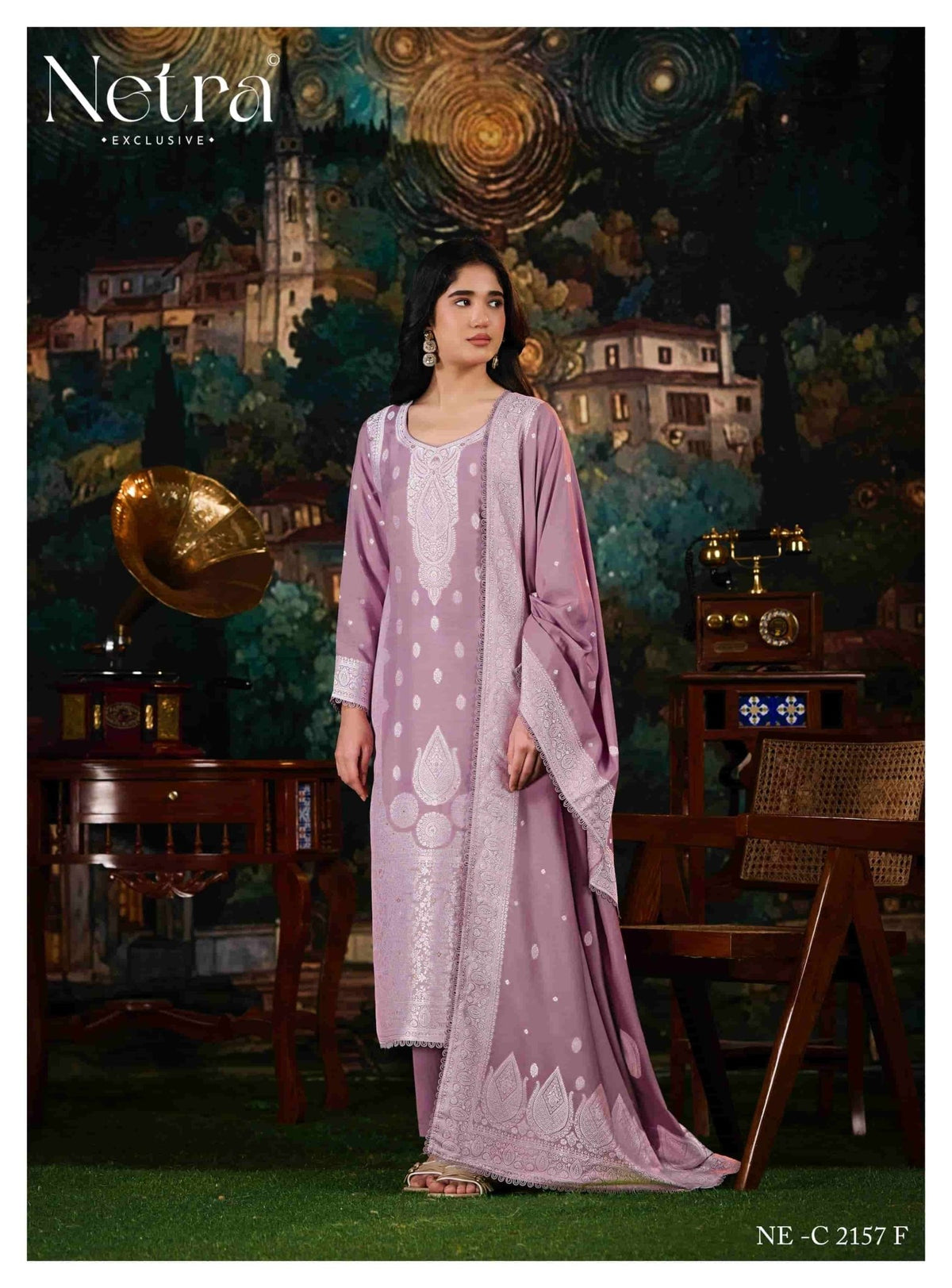 Netra Exclusive Neha Pure Bemberg Muslin Dress Material - Amrah Wholesale